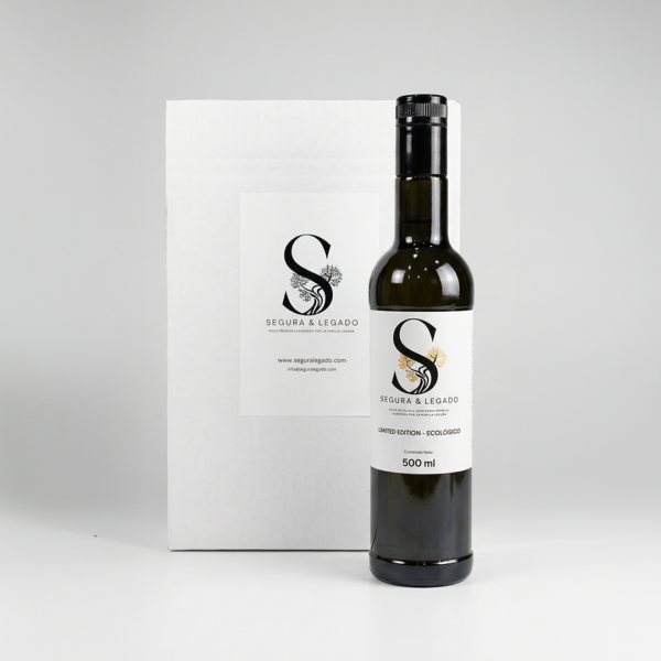Caja de 6 botellas de 500ml Aceite de Oliva Virgen Extra Ecológico– Edición Limitada